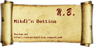 Mikán Bettina névjegykártya